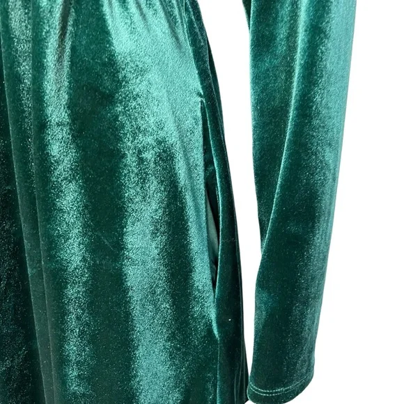 Hot Topic Velvet Green Long Sleeve Dress SM - Picture 4 of 8